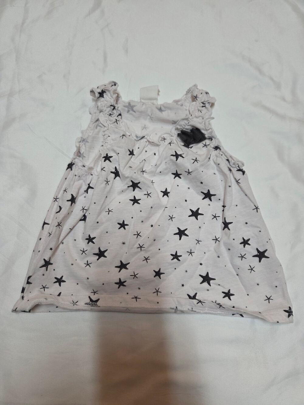 H&M White Baby Dress with Black Star Print